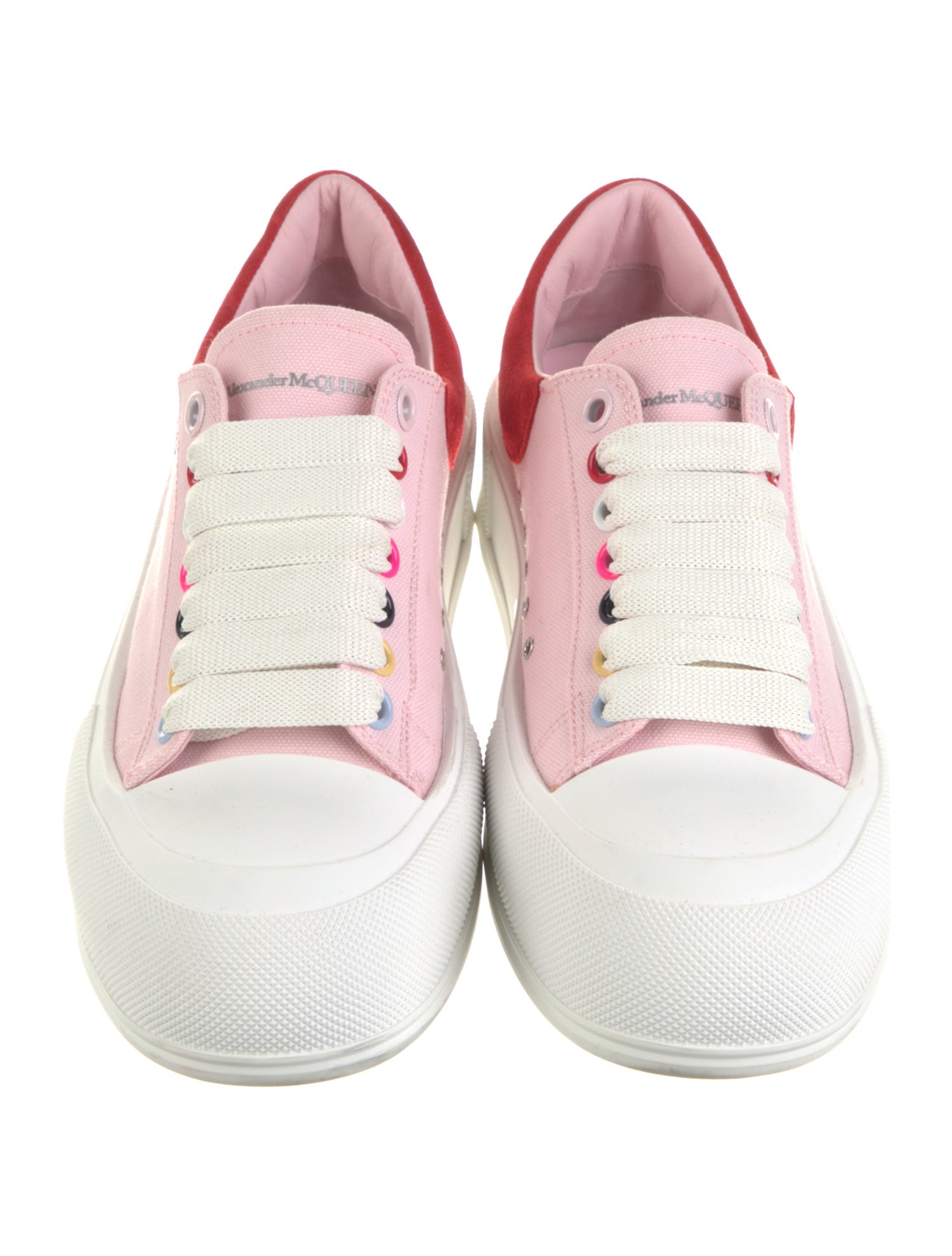 Alexander McQueen Canvas Colorblock Pattern Sneakers